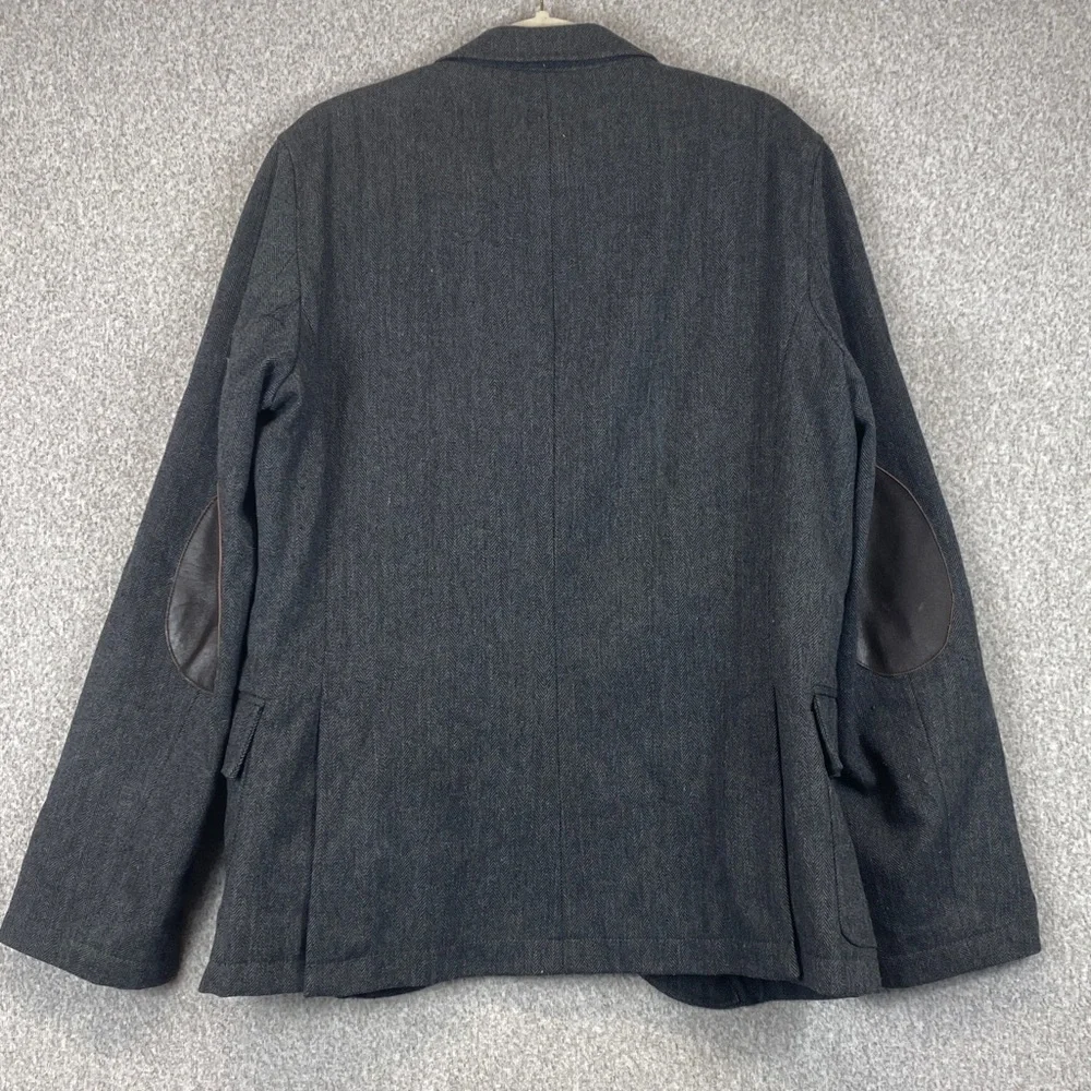 Zara man herringbone blazer XL elbow patch quilted lining winter Young Division